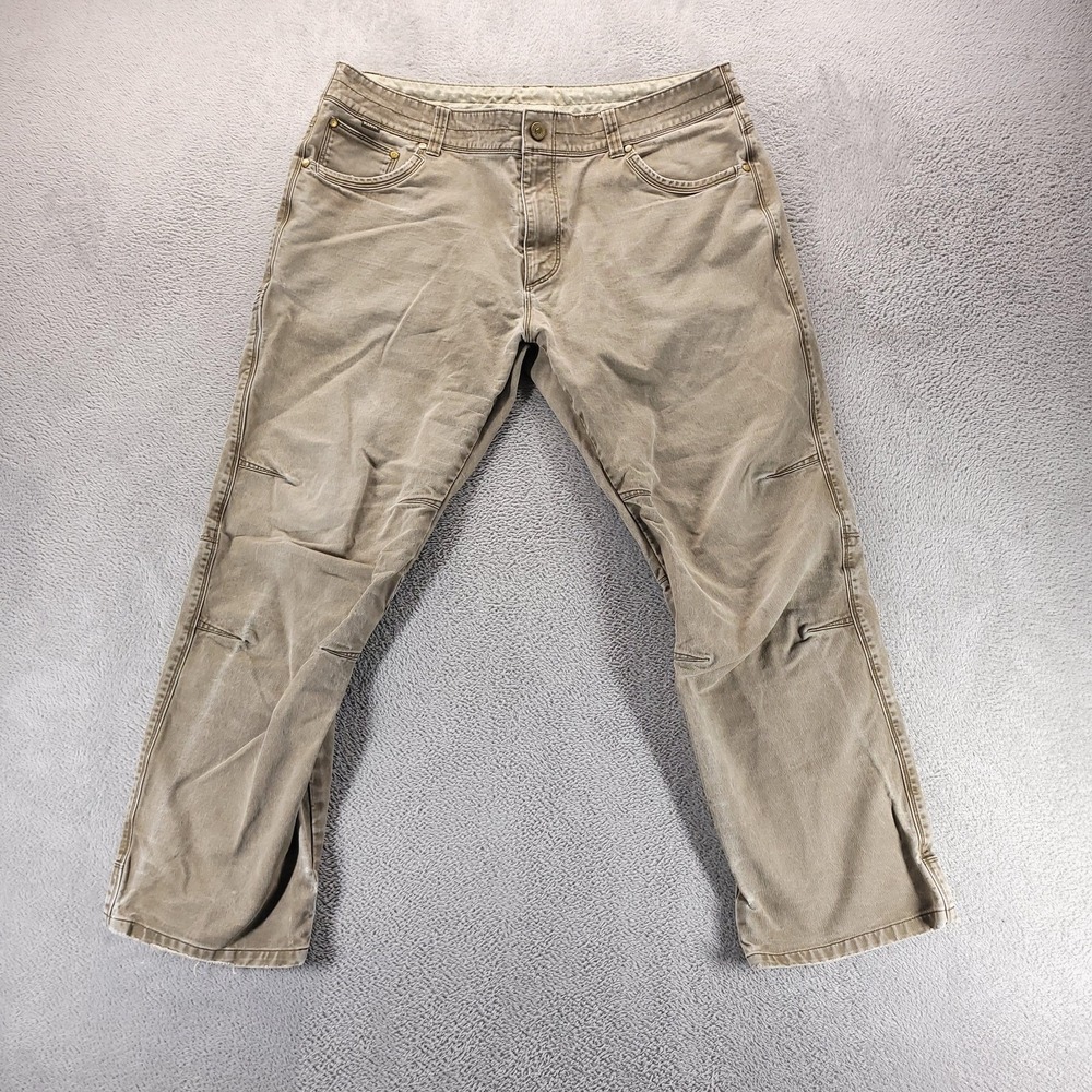 Kuhl Pants Mens 38x30 Beige Rydr Relaxed Canvas Hiking Outdoor Workwear 5019